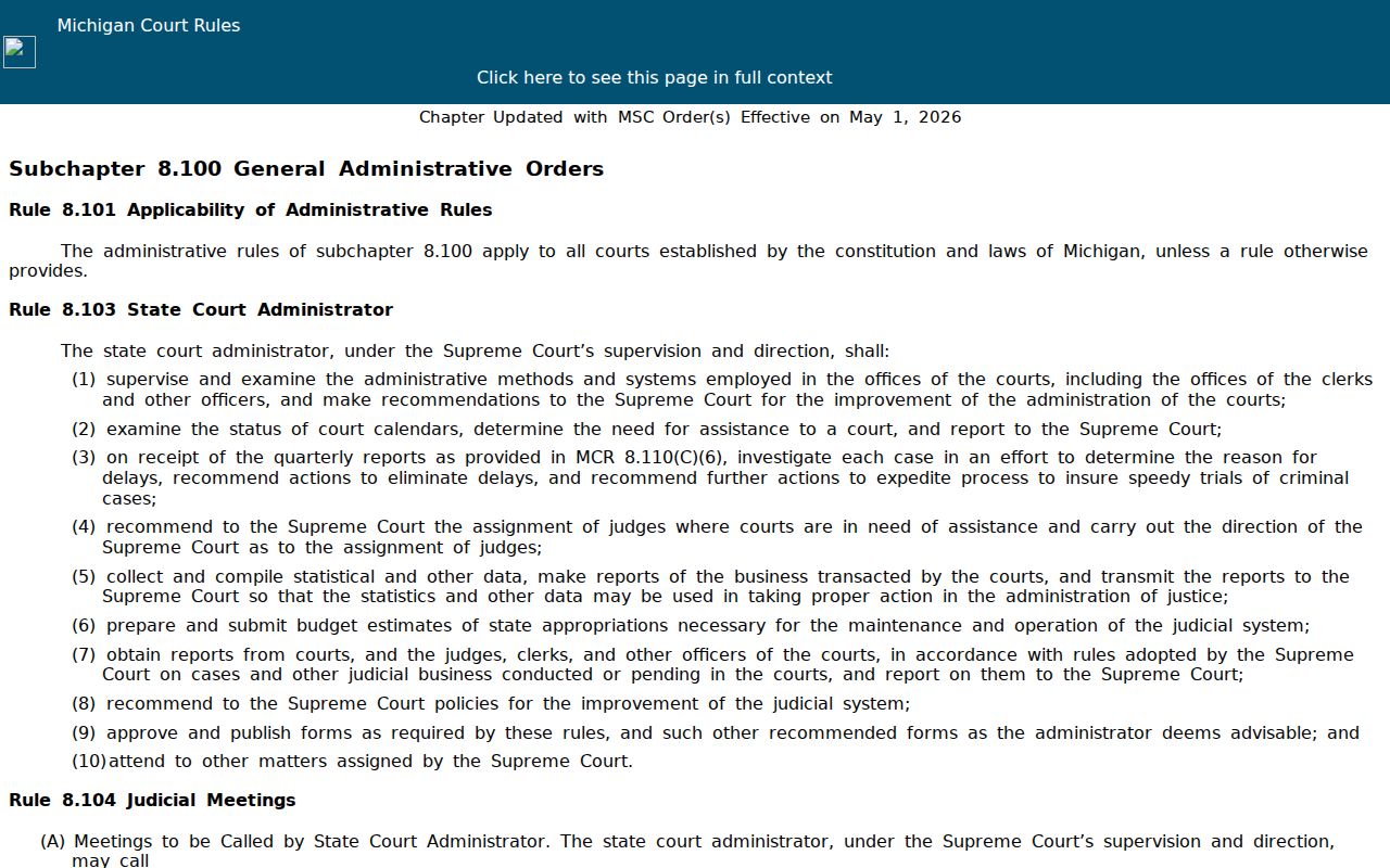 Lake County court record access under Michigan Court Rule 8.119