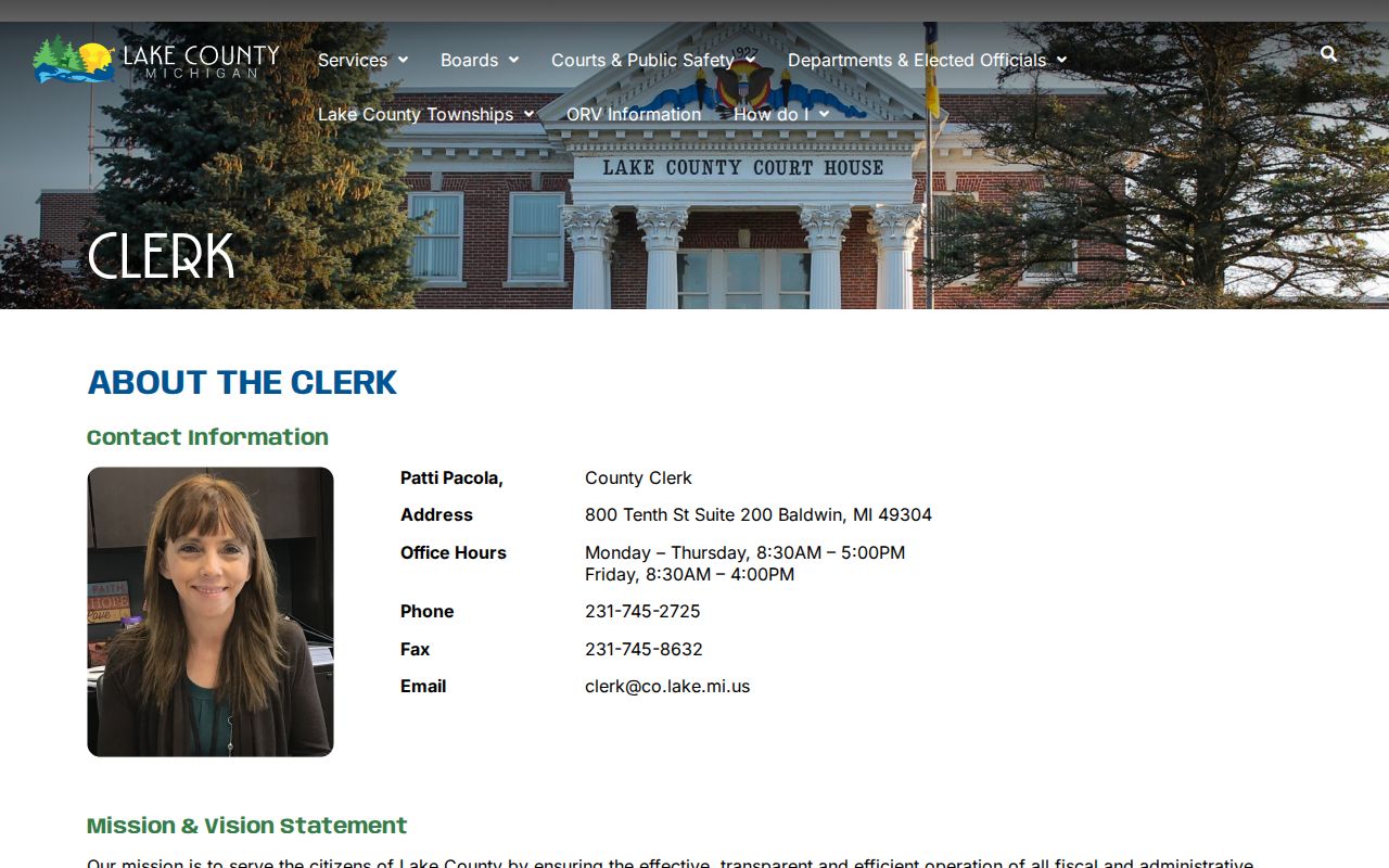 Lake County court record distinction between Trial Court and County Clerk offices