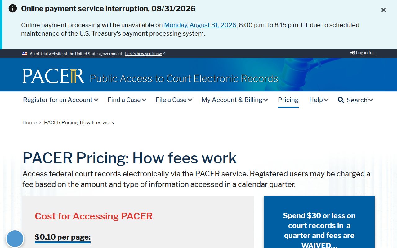 Lake County court docket federal record access pricing source